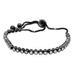 Ασημένιο βραχιόλι ριβιέρα 925 με μαύρο επιπλατίνωμα
