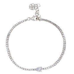 Ασημένιο βραχιόλι ριβιέρα 925 με σταγόνα