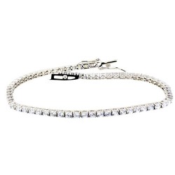 Ασημένιο βραχιόλι ριβιέρα 925 με ζιργκόν Ασημένιο βραχιόλι ριβιέρα 925 με ζιργκόν