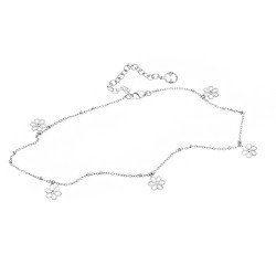 Ασημένιο βραχιόλι ποδιού 925 με λουλουδάκια