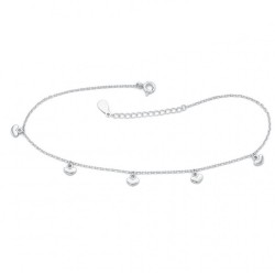 Ασημένιο βραχιόλι ποδιού 925 καρδιές