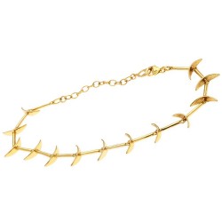 Ασημένιο επιχρυσωμένο βραχιόλι ψαροκόκκαλο 925