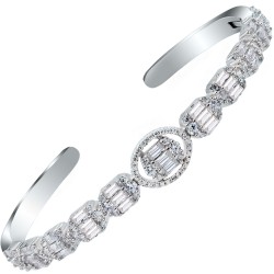 Ασημένιο βραχιόλι χειροπέδα 925 με ζιργκόν