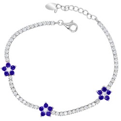 Ασημένιο βραχιόλι ριβιέρα 925 με λουλουδάκια