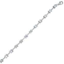 Ασημένιο βραχιόλι ριβιέρα 925 με ζιργκόν