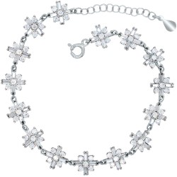 Ασημένιο βραχιόλι λουλούδια 925 με ζιργκόν