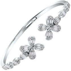 Ασημένιο βραχιόλι χειροπέδα 925 με ζιργκόν