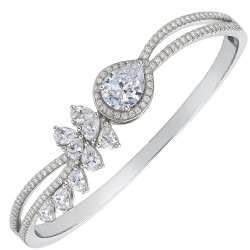 Ασημένιο βραχιόλι χειροπέδα 925 με ζιργκόν