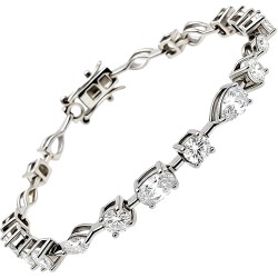 Ασημένιο βραχιόλι ριβιέρα 925 με ζιργκόν