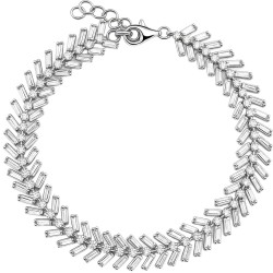 Ασημένιο βραχιόλι φύλλα 925 με ζιργκόν