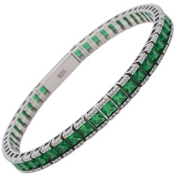 Ασημένιο βραχιόλι ριβιέρα 925 με ζιργκόν