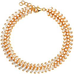 Ασημένιο βραχιόλι φύλλα 925 σε ροζ χρώμα