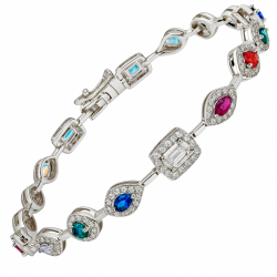 Ασημένιο βραχιόλι ριβιέρα 925 με ζιργκόν