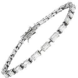 Ασημένιο βραχιόλι ριβιέρα 925 με ζιργκόν