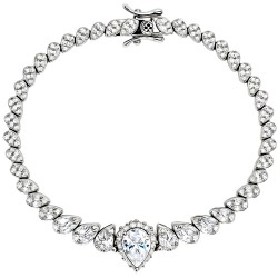 Ασημένιο νυφικό βραχιόλι σταγόνες 925 με ζιργκόν Ασημένιο νυφικό βραχιόλι σταγόνες 925 με ζιργκόν