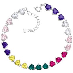 Ασημένιο βραχιόλι ριβιέρα rainbow 925