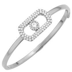 Ασημένιο βραχιόλι χειροπέδα 925 με ζιργκόν