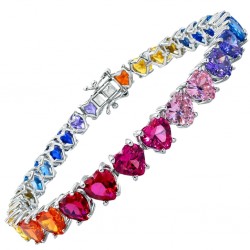 Ασημένιο βραχιόλι ριβιέρα rainbow 925