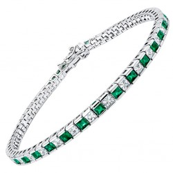 Ασημένιο βραχιόλι ριβιέρα 925 με ζιργκόν