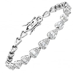 Ασημένιο νυφικό βραχιόλι σταγόνες 925 με ζιργκόν