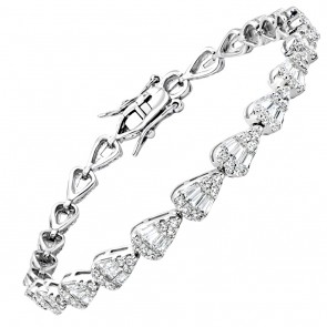Ασημένιο νυφικό βραχιόλι σταγόνες 925 με ζιργκόν