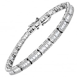 Ασημένιο νυφικό βραχιόλι ριβιέρα 925 με ζιργκόν