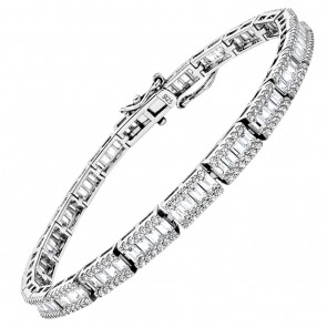 Ασημένιο νυφικό βραχιόλι ριβιέρα 925 με ζιργκόν