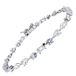 Ασημένιο βραχιόλι ριβιέρα 925 με ζιργκόν