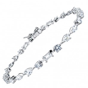 Ασημένιο βραχιόλι ριβιέρα 925 με ζιργκόν