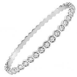 Ασημένιο βραχιόλι χειροπέδα 925 με ζιργκόν