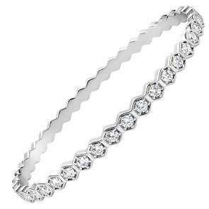 Ασημένιο βραχιόλι χειροπέδα 925 με ζιργκόν