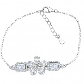 Ασημένιο βραχιόλι λουλούδι 925 με ζιργκόν