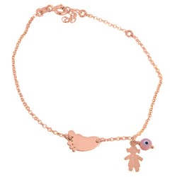 Ασημένιο βραχιόλι 925 σε ροζ χρώμα