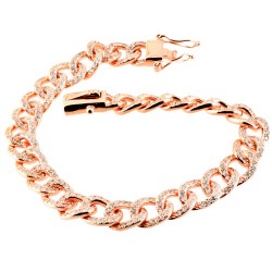 Ασημένιο βραχιόλι 925 σε ροζ χρώμα με ζιργκόν