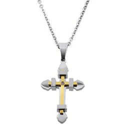 Ατσάλινος ανδρικός σταυρός με αλυσίδα