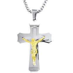 Ατσάλινος ανδρικός σταυρός και αλυσίδα