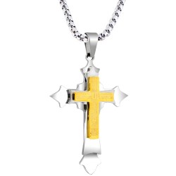 Ατσάλινος ανδρικός σταυρός και αλυσίδα