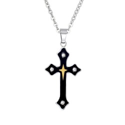 Ατσάλινος ανδρικός σταυρός και αλυσίδα