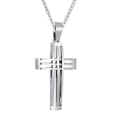 Ατσάλινος ανδρικός σταυρός και αλυσίδα