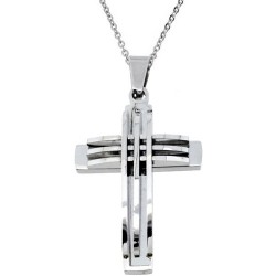 Ατσάλινος ανδρικός σταυρός με αλυσίδα
