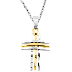 Ατσάλινος ανδρικός σταυρός με αλυσίδα