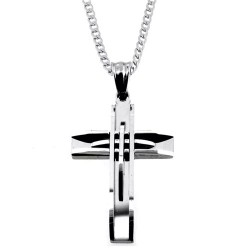 Ατσάλινος ανδρικός σταυρός με αλυσίδα
