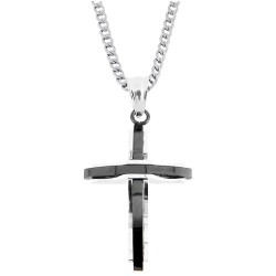 Ατσάλινος ανδρικός σταυρός με αλυσίδα