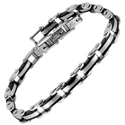 Ατσάλινο ανδρικό βραχιόλι διπλής όψης