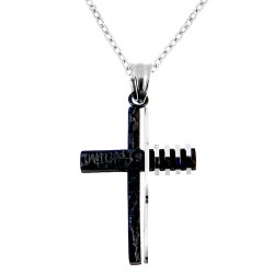 Ατσάλινος ανδρικός σταυρός με αλυσίδα