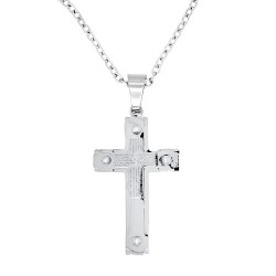 Ατσάλινος ανδρικός σταυρός και αλυσίδα