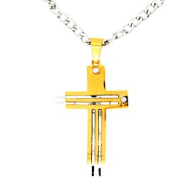 Ατσάλινος ανδρικός σταυρός και αλυσίδα