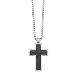 Ατσάλινος ανδρικός σταυρός με αλυσίδα