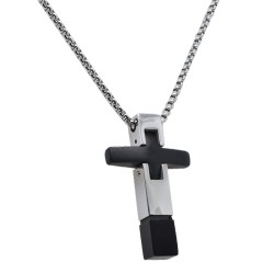 Ατσάλινος ανδρικός σταυρός και αλυσίδα