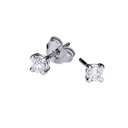 Λευκόχρυσα σκουλαρίκια Κ18 με διαμάντια